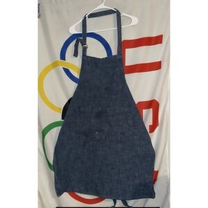 Hearth & Hand Magnolia 100% Cotton Blue Denim Apron Pockets Unisex Cooking